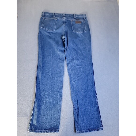 Vintage Wrangler Jeans Mens 36x32  MWZ Slim Straight Blue Cotton Western Mid - Picture 12 of 13